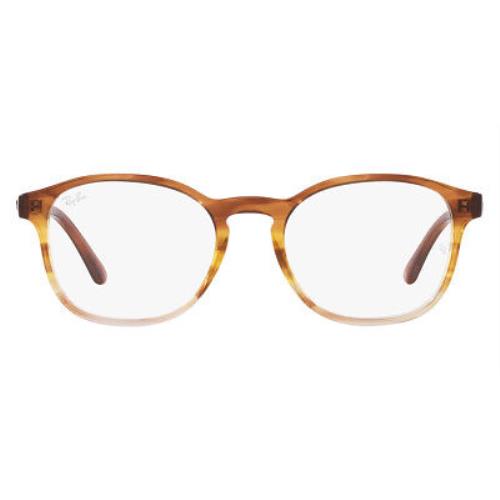Ray-ban RX5417F Eyeglasses Striped Brown and Yellow 50mm