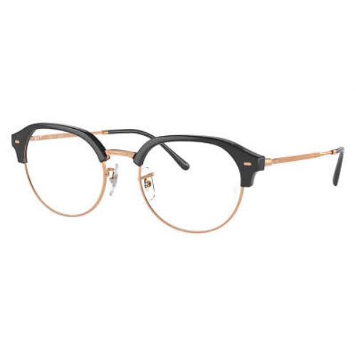 Ray-ban RX7229 Eyeglasses Unisex Dark Gray on Rose Gold 53mm