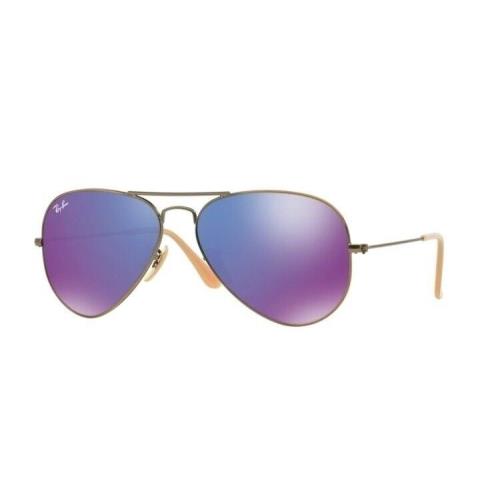 Ray-ban RB3025 167/1M Gold Aviator Large Metal Violet Mirrored Unisex Sunglasses