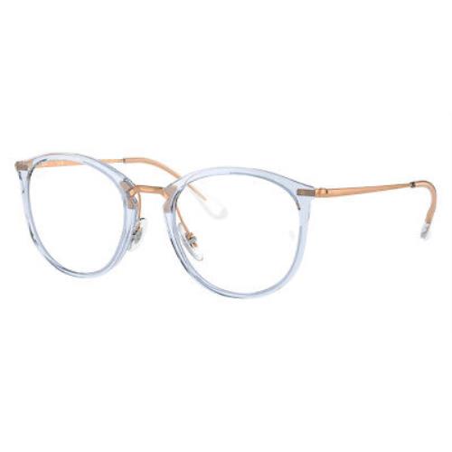 Ray-ban RX7140 Eyeglasses Transparent Light Blue/rose Gold