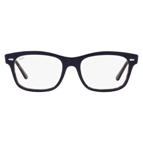 Ray-ban RX5383 Eyeglasses Unisex Blue on Havana 56mm