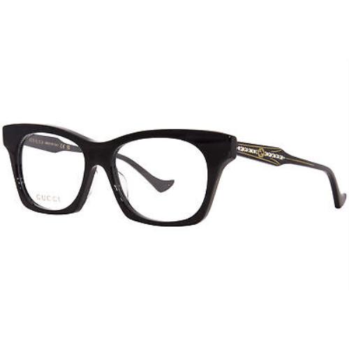 Gucci GG1299O 001 Eyeglasses Frame Women`s Black Full Rim Cat Eye 55mm