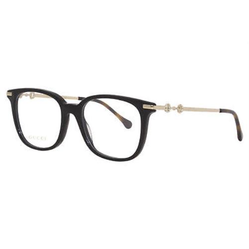 Gucci GG0968O 001 Eyeglasses Frame Women`s Black/gold Full Rim Square 50mm