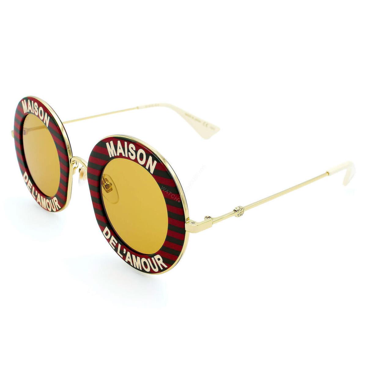 Gucci Red/gold/yellow Lens 44-30-140MM Women`s Sunglasses GG0113S 007