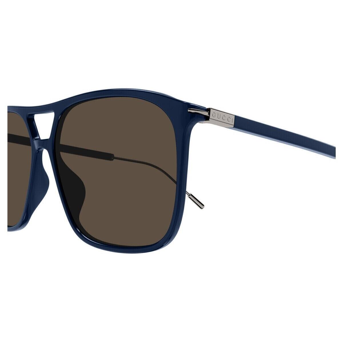 Gucci GG1270S-003 Blue Ruthenium Brown Sunglasses