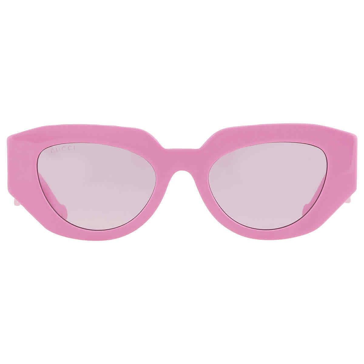 Gucci Pink Geometric Ladies Sunglasses GG1421S 004 51 GG1421S 004 51