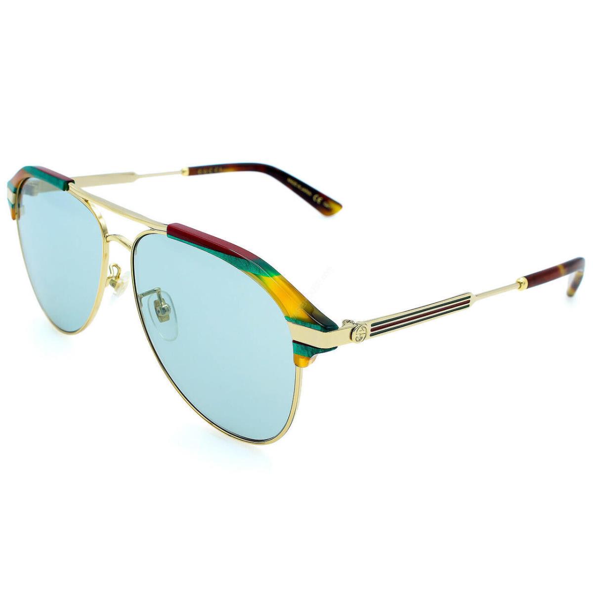 Gucci Havana/gold/blue Lens 60-14-150MM Men`s Sunglasses GG0288SA 006