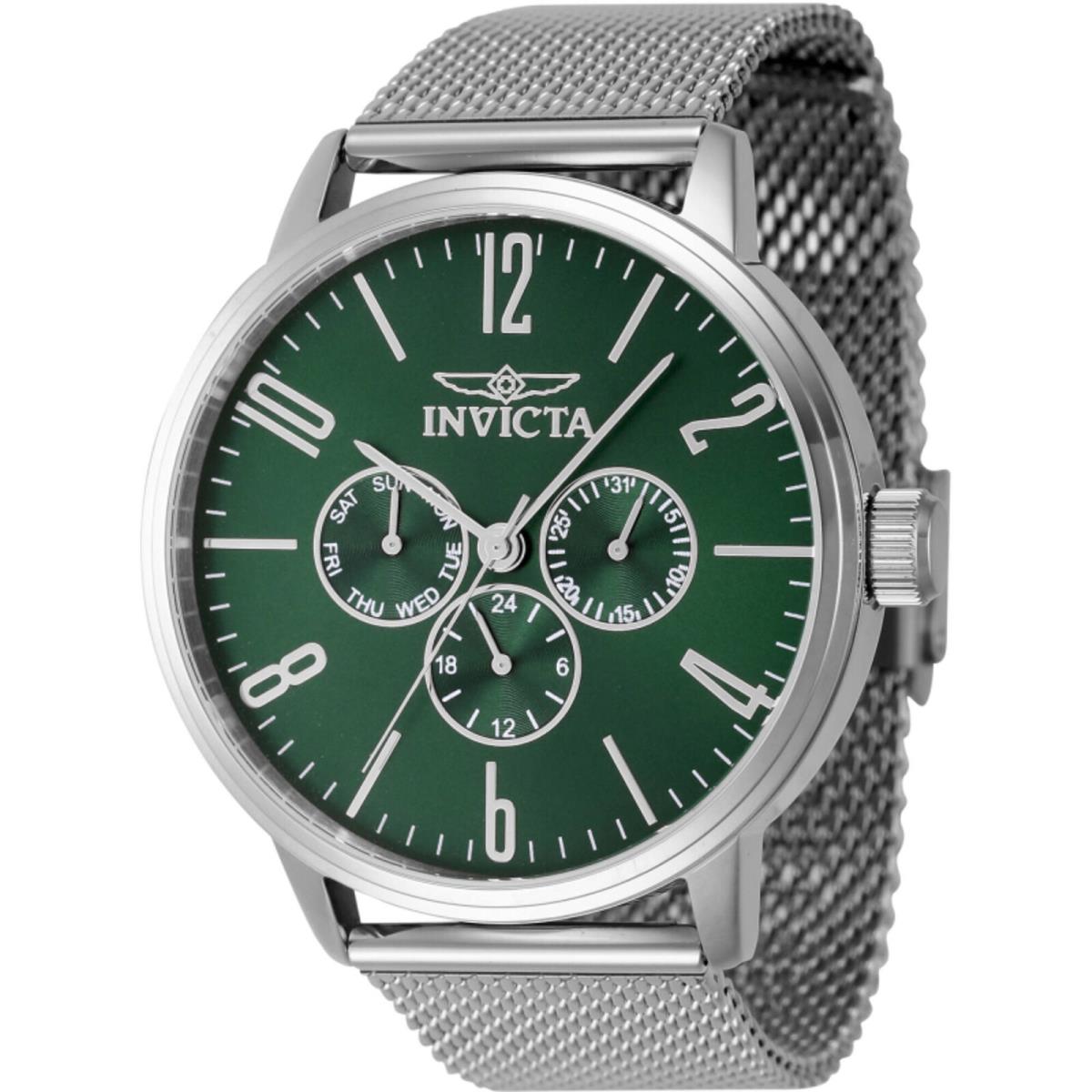 Invicta Men`s Watch Specialty Green Dial Stainless Steel Mesh Bracelet 47120