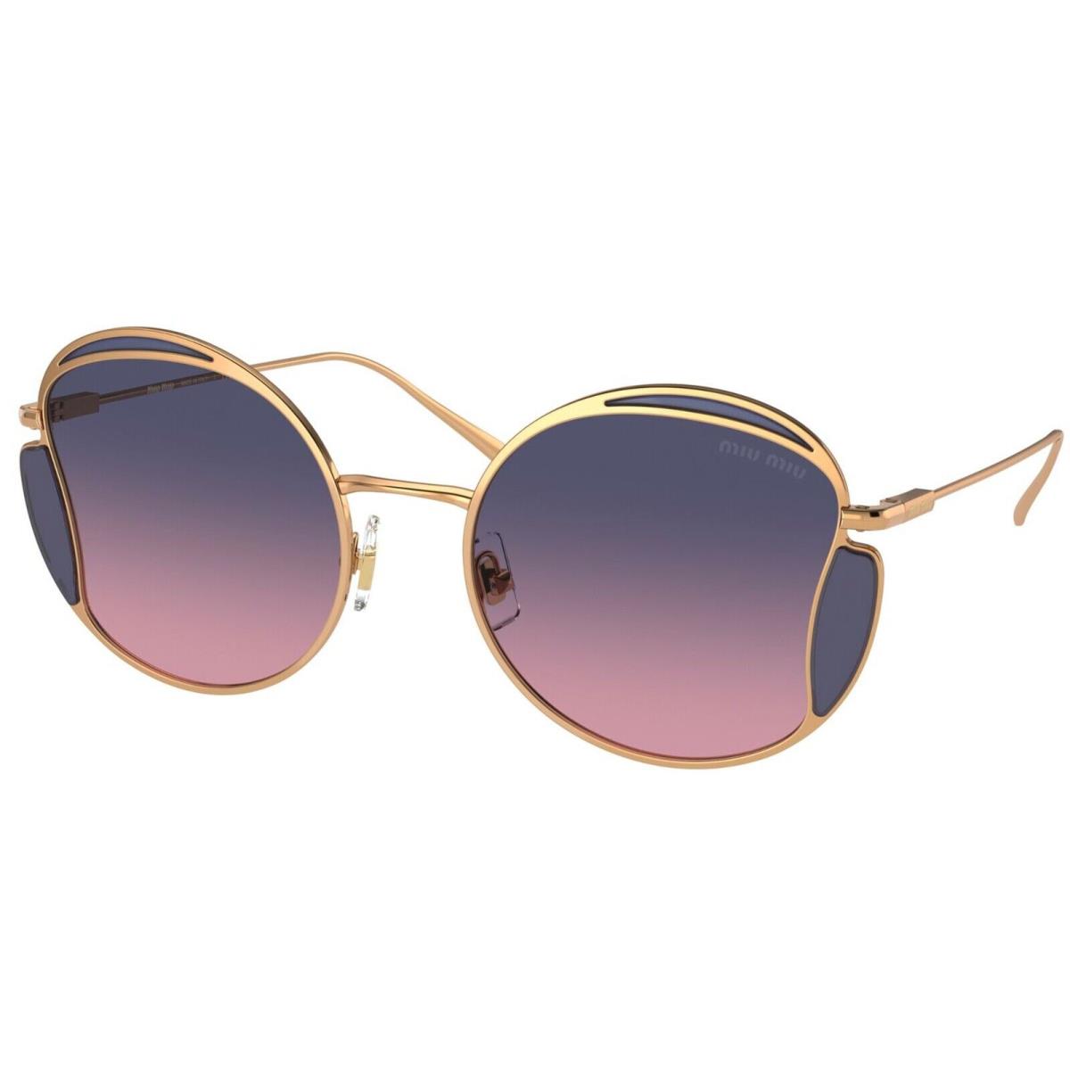 Miu Miu LA Mondaine Smu 56X Rose Gold/blue Pink Shaded 7OE-06N Sunglasses