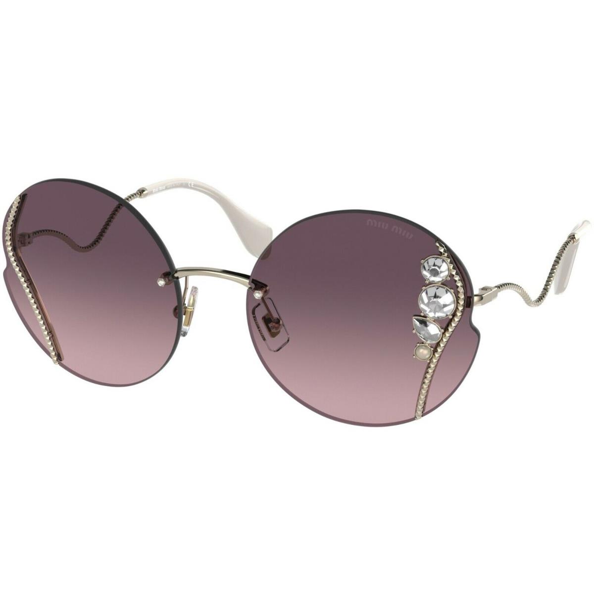 Miu Miu LA Mondaine Smu 50XS Pale Gold/grey Pink Shaded 05O-146 Sunglasses