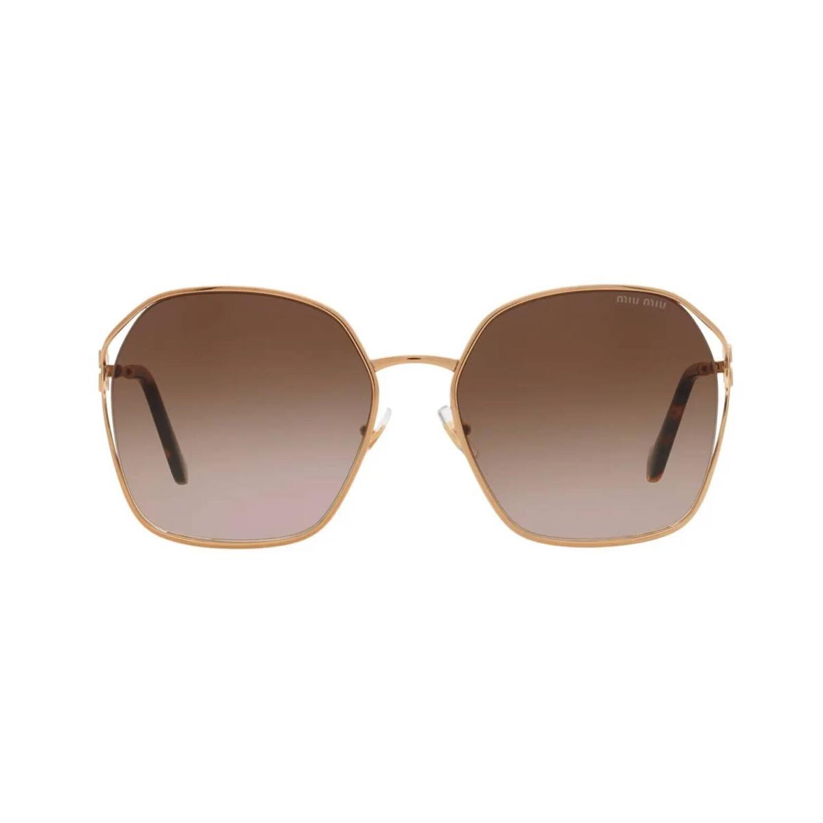 Miu Miu Smu 52WS Gold/brown Shaded 7OE-6S1 Sunglasses