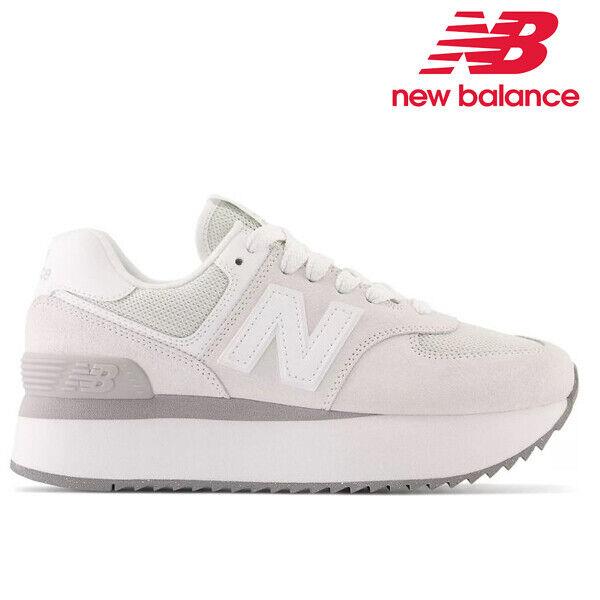 New Balance Women 574+ WL574ZSC White Platform Width B