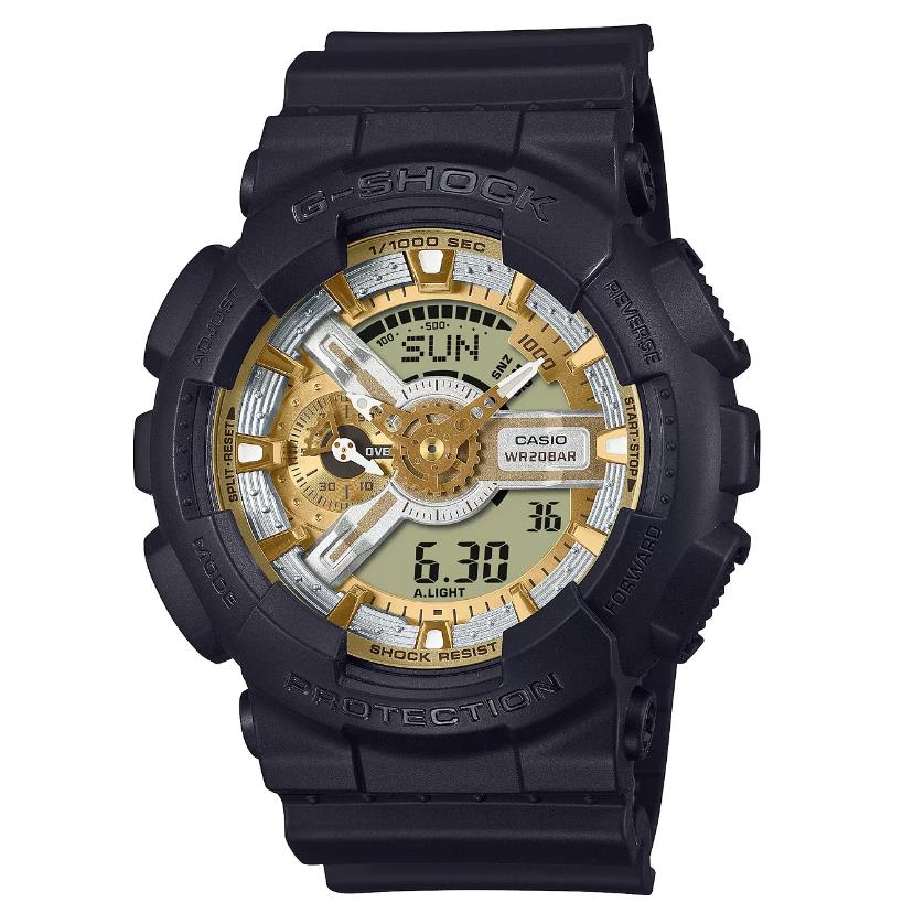 Casio G-shock Analog/digital Gold Dial Black Watch GA-110CD-1A9 / GA110CD-1A9