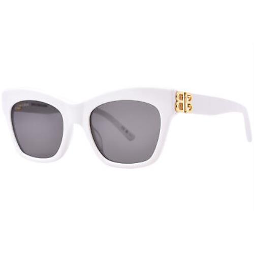 Balenciaga BB0132S 006 Sunglasses Women`s White/gold/grey Square Shape 53mm