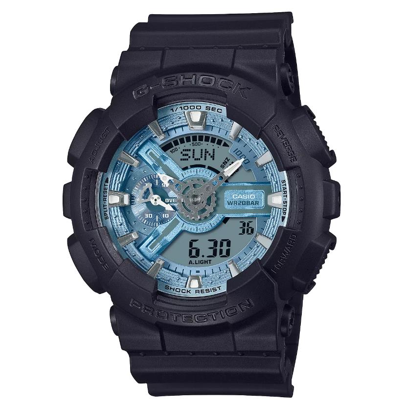Casio G-shock Analog/digital Blue Dial Black Watch GA-110CD-1A2 / GA110CD-1A2