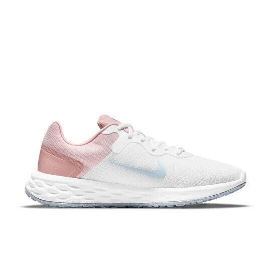 Nike Revolution 6 NN DC3729-100 Women`s Pink White Low Top Running Shoes NR6420 - Pink White