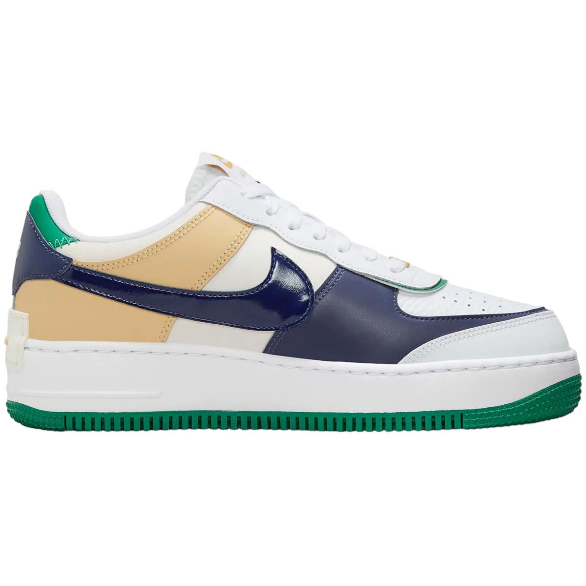 Nike Air Force 1 Shadow Women`s Casual Shoes All Colors US Sizes 6-11 - White/Malachite/Sesame/Midnight Navy