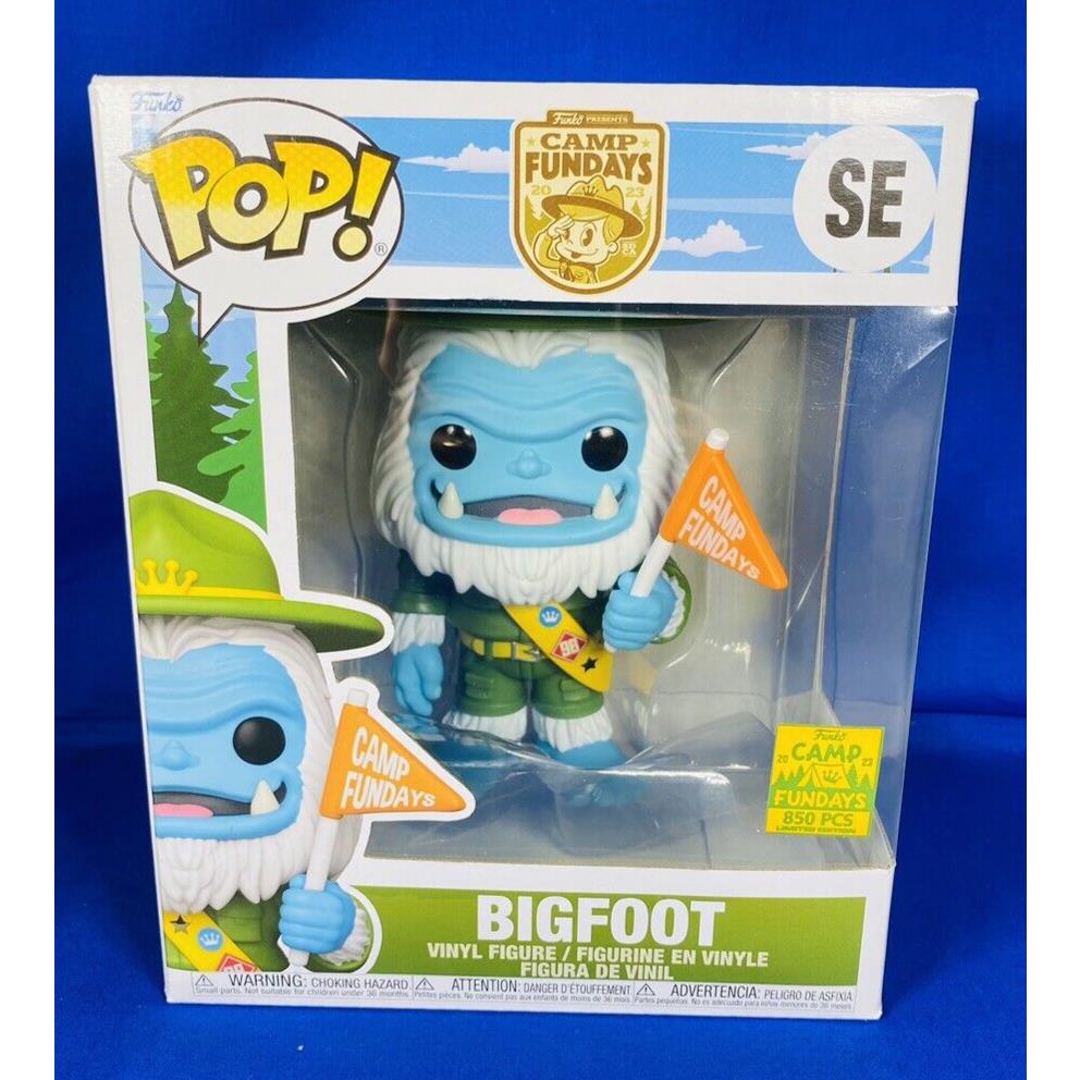 Funko Pop Camp Fundays Sdcc 2023 Bigfoot 6 LE 850 Blue Yeti Orange Flag