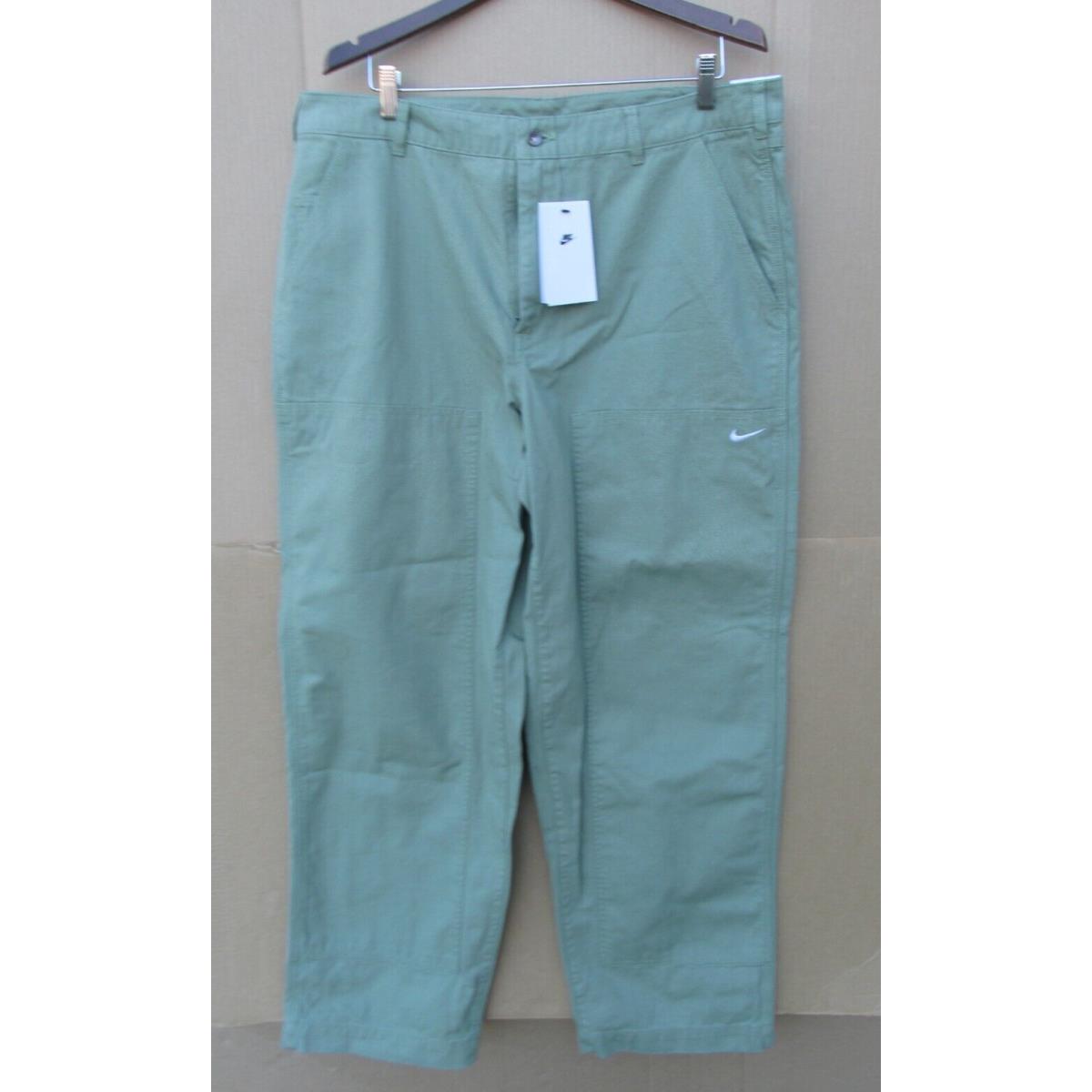 Nike Life Double-panel Unlined Pants Mens 38 Green DQ5179-386