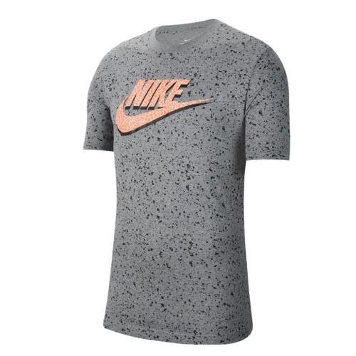 Nike Dri-fit Mens Running T-shirt XL Grey Paint Splatter Short Sleeve Crew