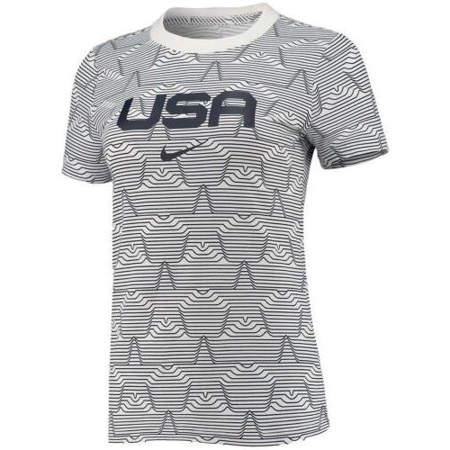 Nike Womens Graphic T-shirt White Navy Team Usa Stars All Over Print X-small
