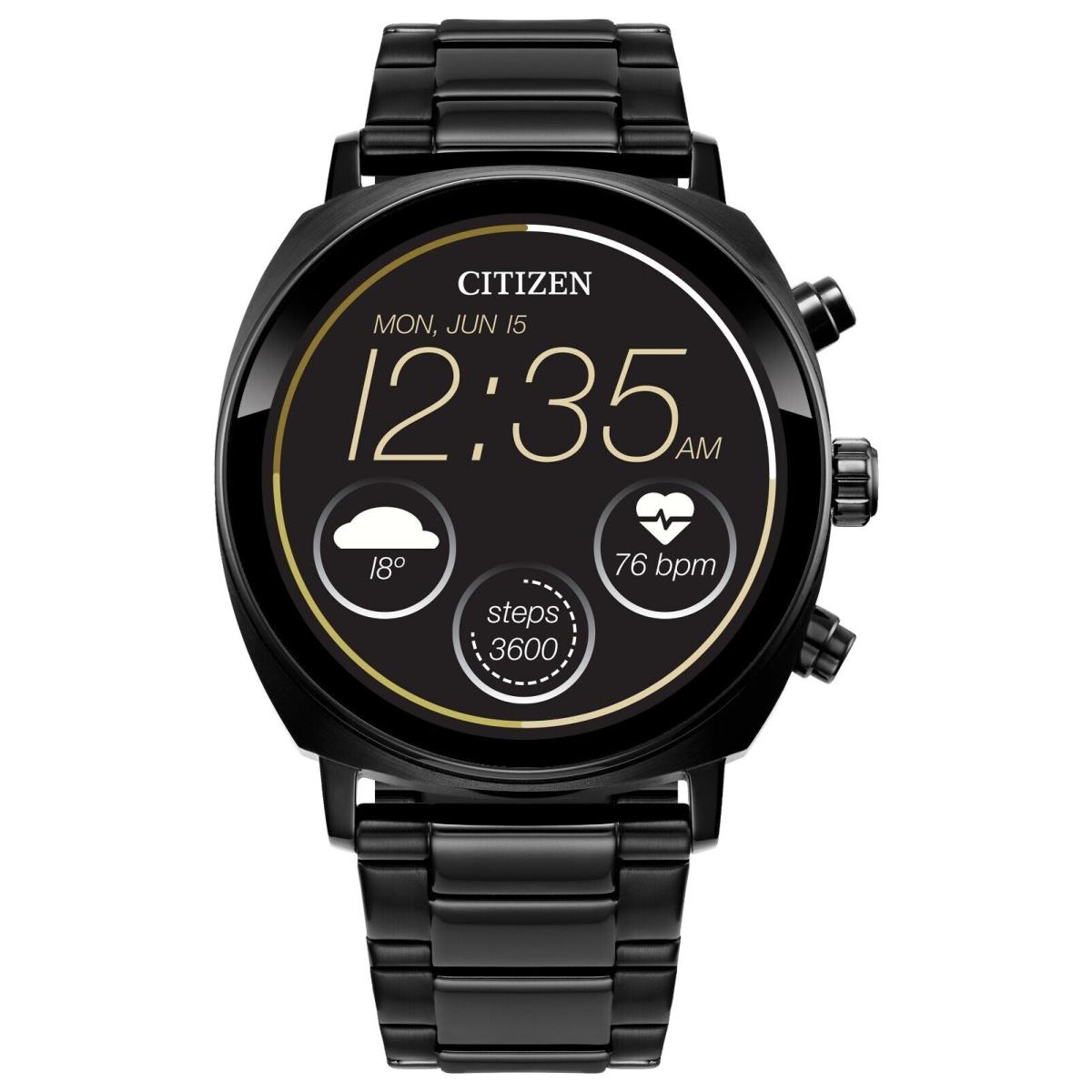 Citizen CZ Smart Touchscreen Black Stainless Steel Smart Watch 41MM MX1005-83X