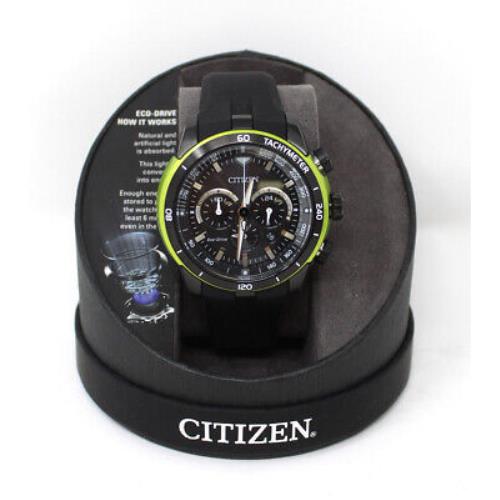 Citizen Eco-drive Polyurethane Strap Men’s Quartz Watch Black/green CA427 Eco-drive Polyurethane Strap Men s Quartz Watch Black/green CA4278-04E