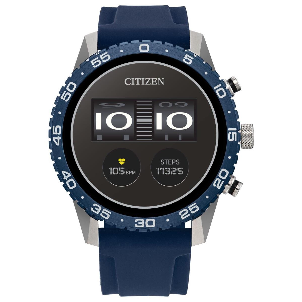 Citizen CZ Smart Touchscreen Blue Silicone Smart Watch 44MM MX1018-06X
