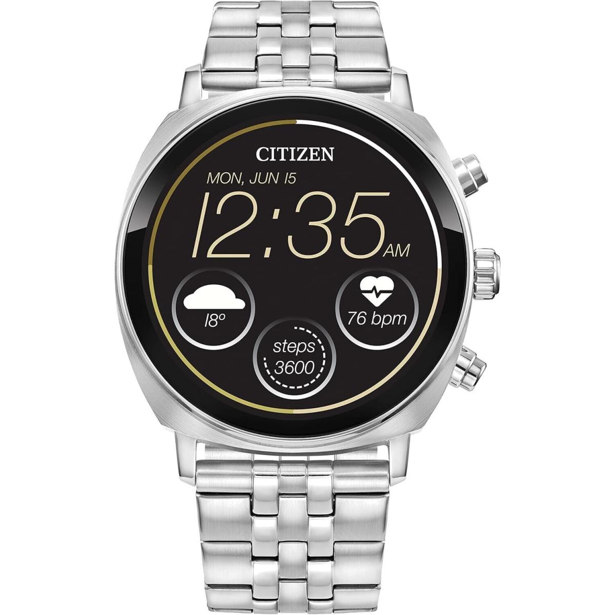 Citizen CZ Smart Touchscreen Silver Stainless Steel Smart Watch 41MM MX1000-52X