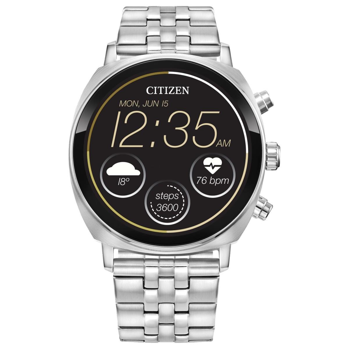 Citizen CZ Smart Touchscreen Silver Stainless Steel Smart Watch 41MM MX1000-52X
