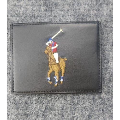 Polo Ralph Lauren Men`s Big Pony Card Case Wallet Black