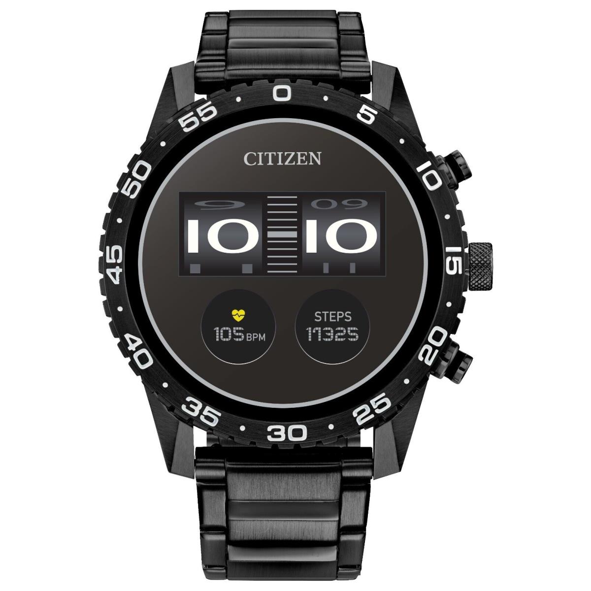 Citizen CZ Smart Touchscreen Black Stainless Steel Smart Watch 44MM MX1017-50X