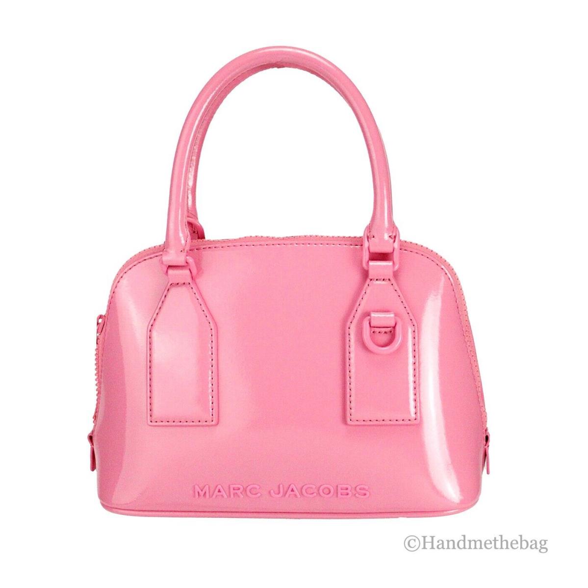 Marc Jacobs Small Candy Pink Patent Leather Dome Satchel Crossbody Bag