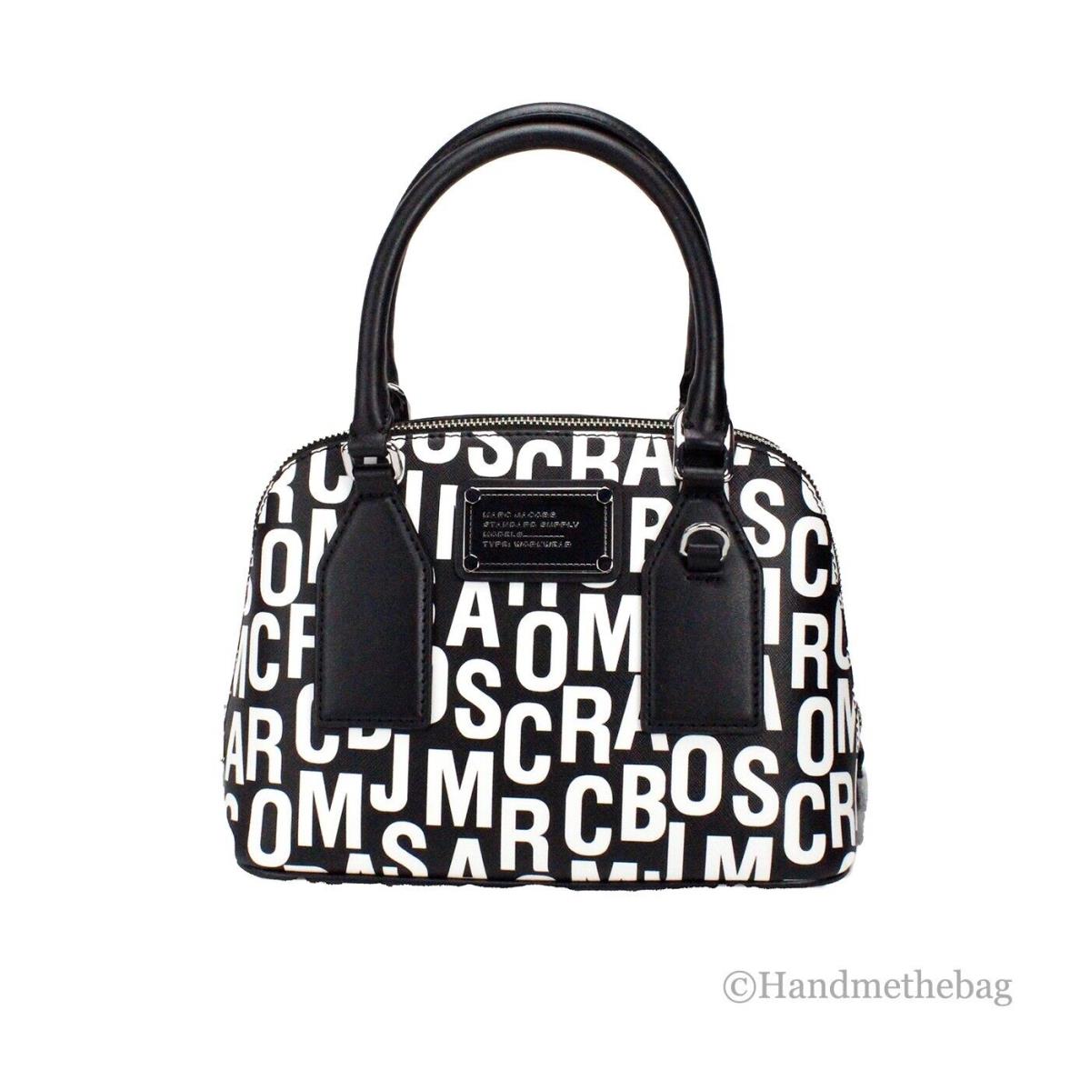 Marc Jacobs Small Monogram Printed Saffiano Leather Dome Satchel Crossbody Bag