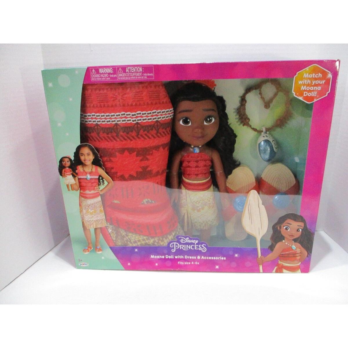 Moana Costume Doll Set Accessories Girls 4-6 Disney Princess Shoes Necklace
