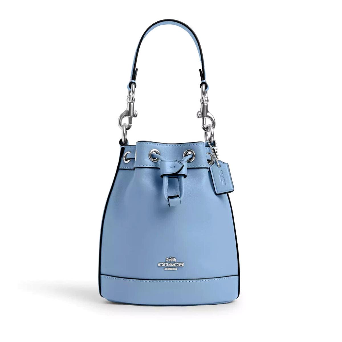 Coach CR144 Mini Bucket Leather Shoulder Bag Cornflower Blue Nip