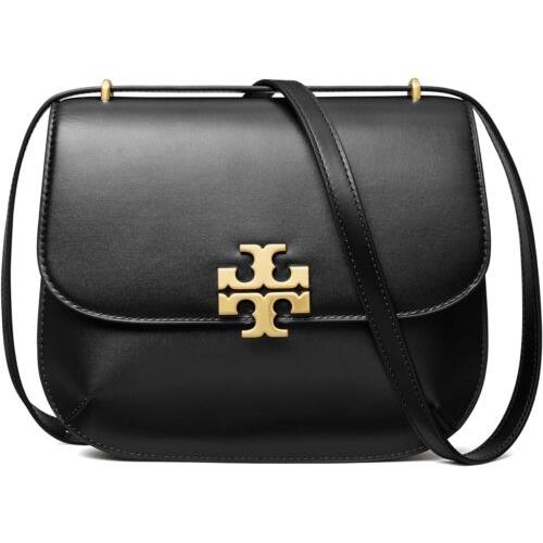 Tory Burch Hb Women Leather Saddlebag Eleanor Slim Adjustable Strap Black OS