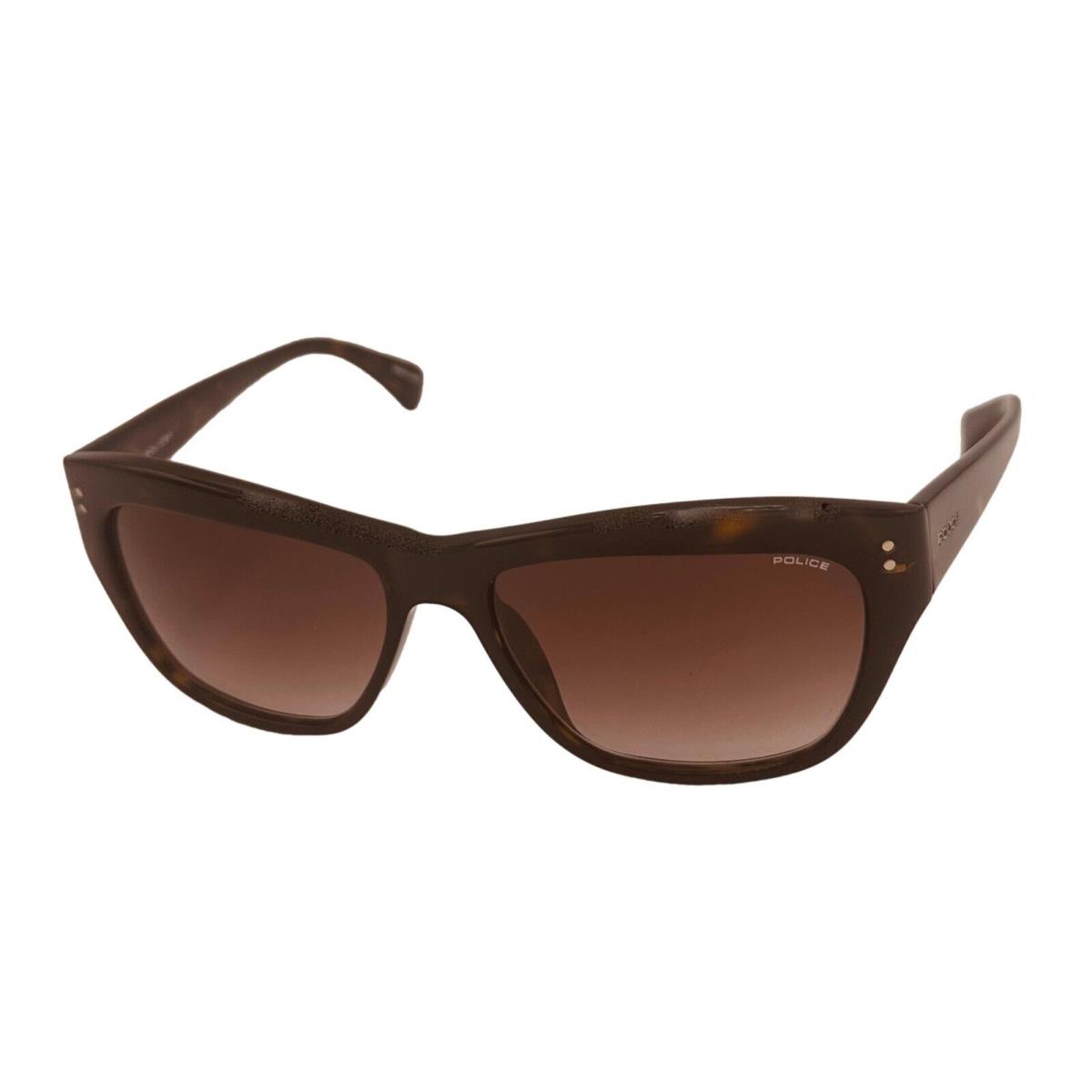 Police Mens Brown Plastic Rectangle Sunglass Brown Gradient Lens S1727M 722