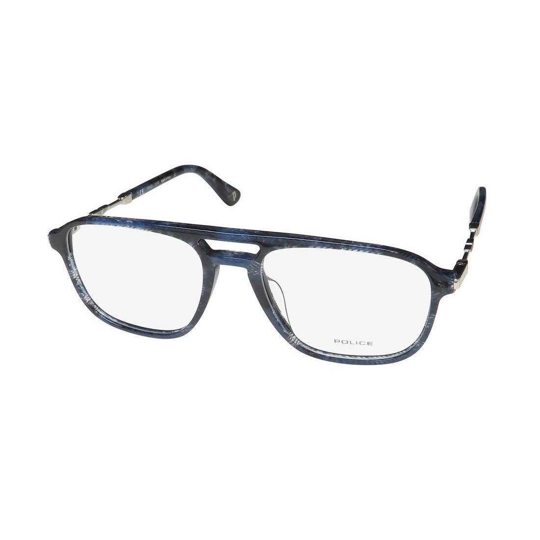 Police VPLD13 Milestone 1 Glasses Mens Blue 53-18-145 Plastic 09PP Full-rim