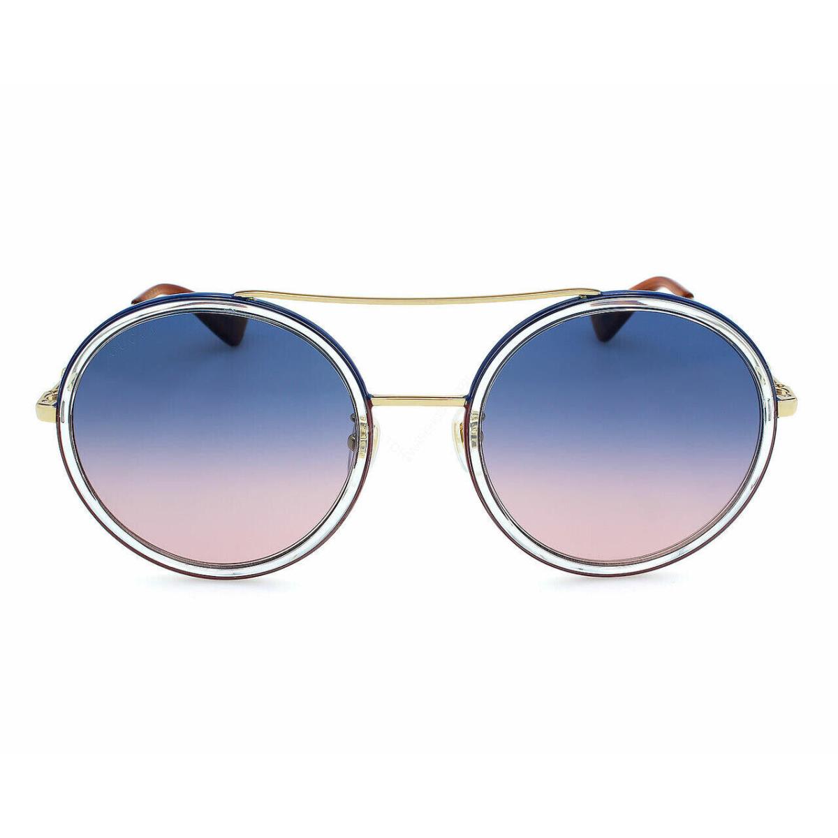 Gucci Round Blue Gradient Lens 56-140MM Women`s Sunglasses GG0061S 023