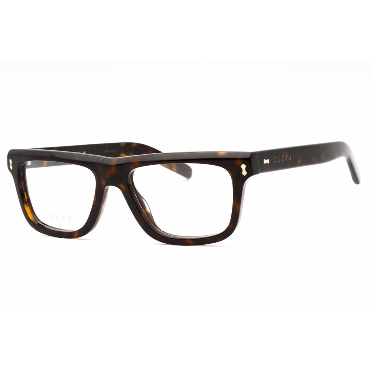 Gucci Men`s Eyeglasses Tortoise Plastic Full Rim Rectangular Frame GG1525O 002