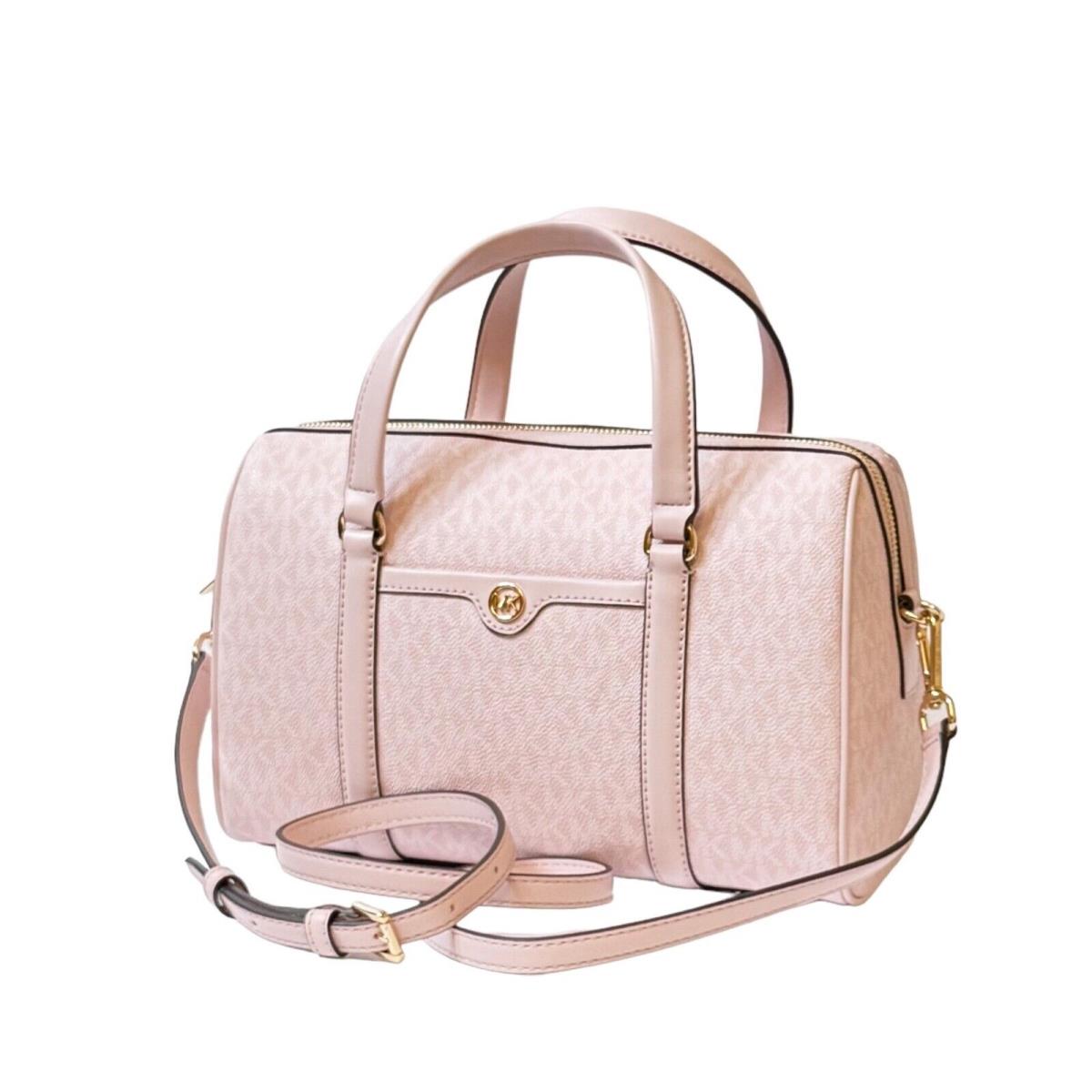 Michael Kors Travel Medium Duffle Satchel Shoulder Crossbody Bag MK Light Pink