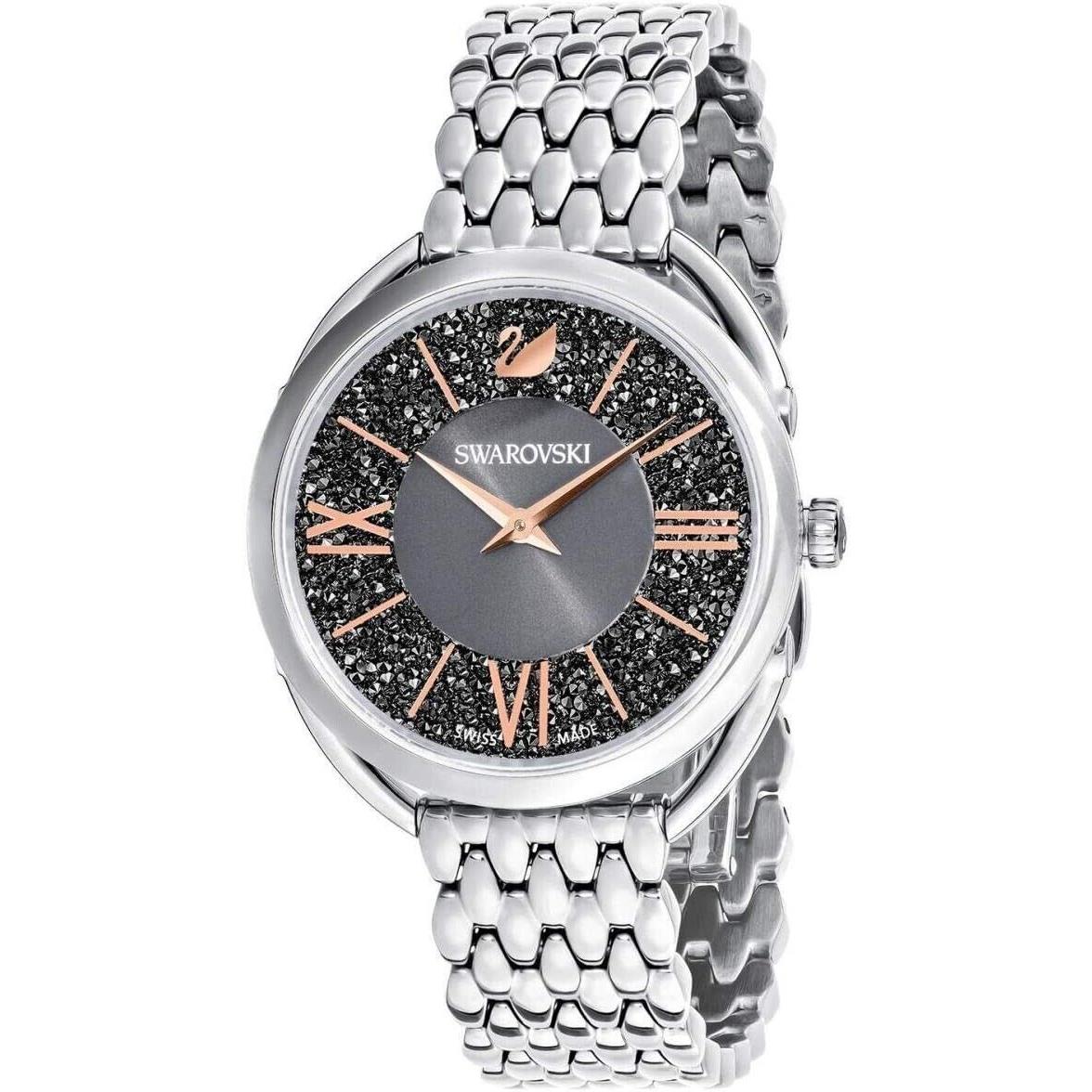 Swarovski Crystal Crystalline Glam Watch Metal Strap Gray Silver