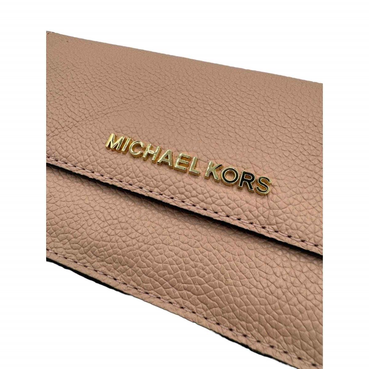 Michael Kors Hayes Pebbled Leather Flat Wallet - Pastel Pink