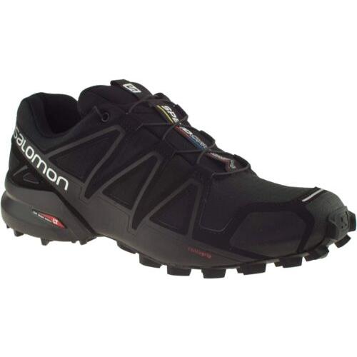 Salomon Men`s Speedcross 4 Trail Running Shoes Black 8.5 M US - Black
