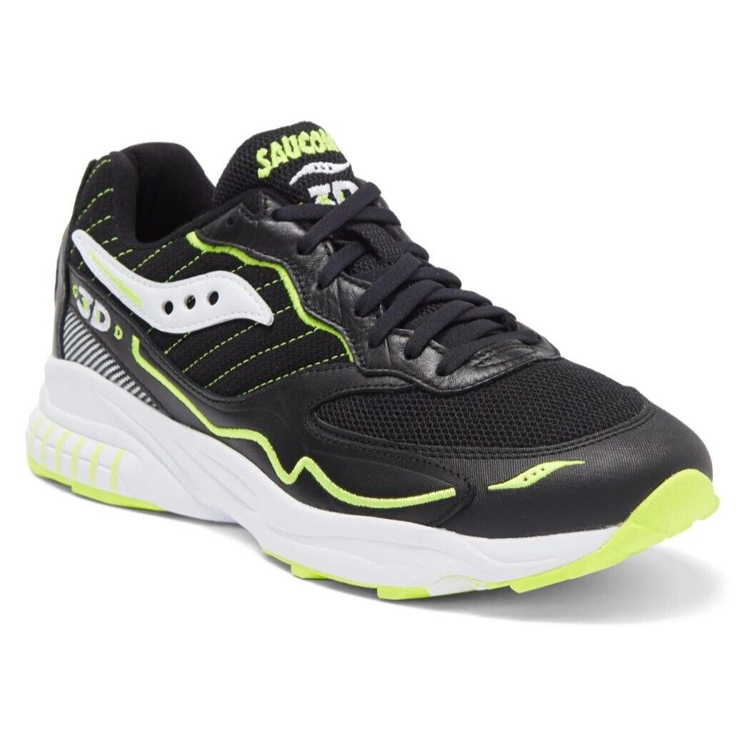 Saucony 3D Grid Hurricane Men`s Sneaker Shoes Black / White S70646-6 Size 13