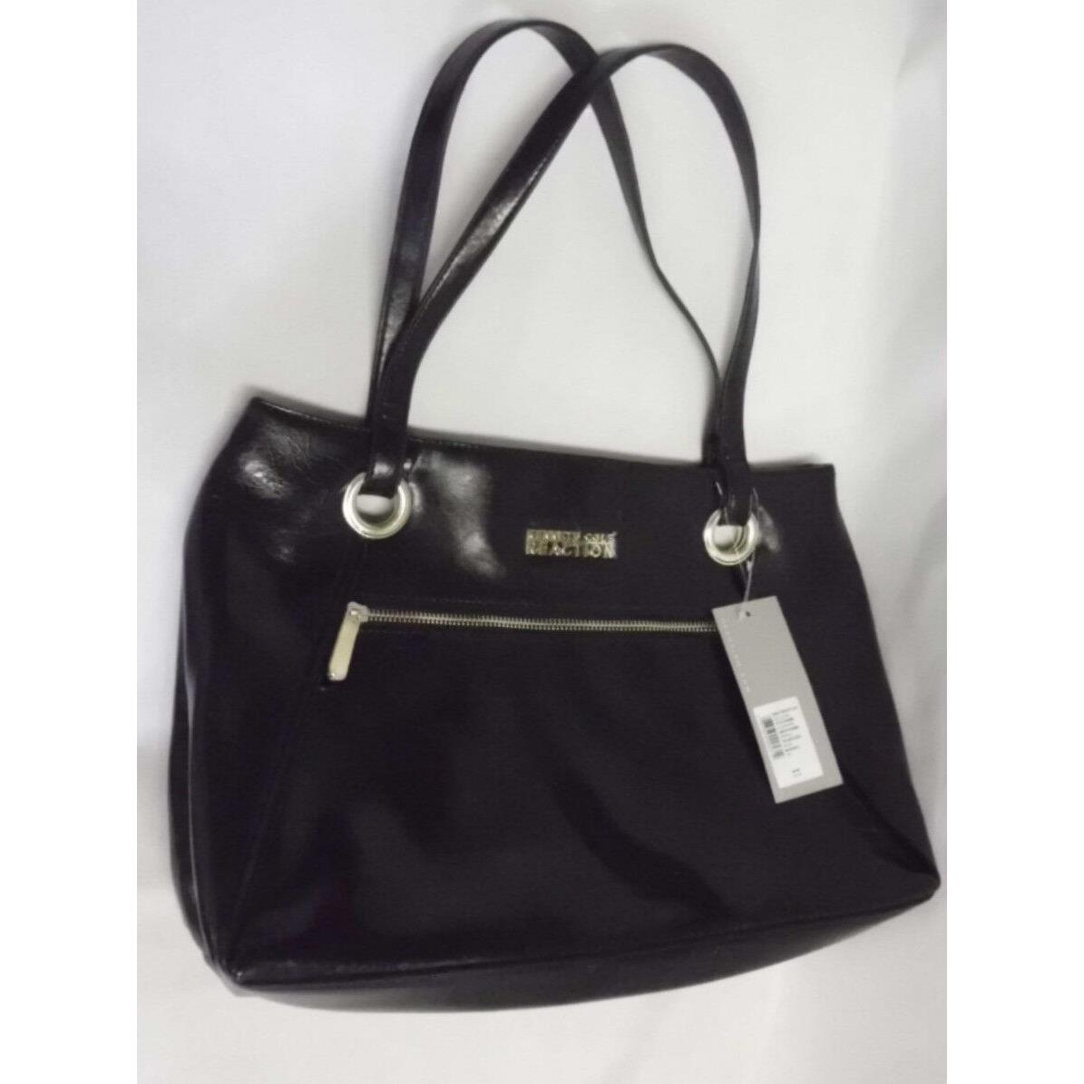 Kenneth Cole Reaction Purse 15 X 10 X 5.5 Double Strap Drop 9 Black Pvc