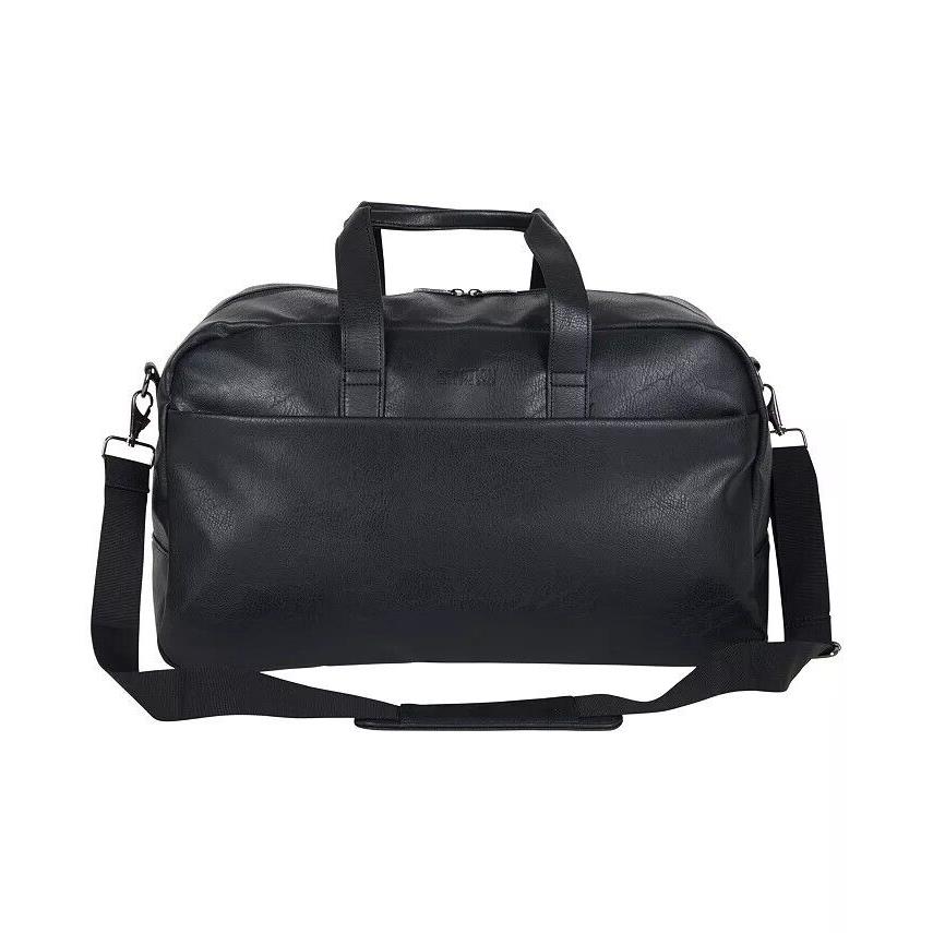 Kenneth Cole Reaction 20 Vegan Leather Lightweight Duffle Bag Black - Handle/Strap: Black, Hardware: Gold, Lining: Black