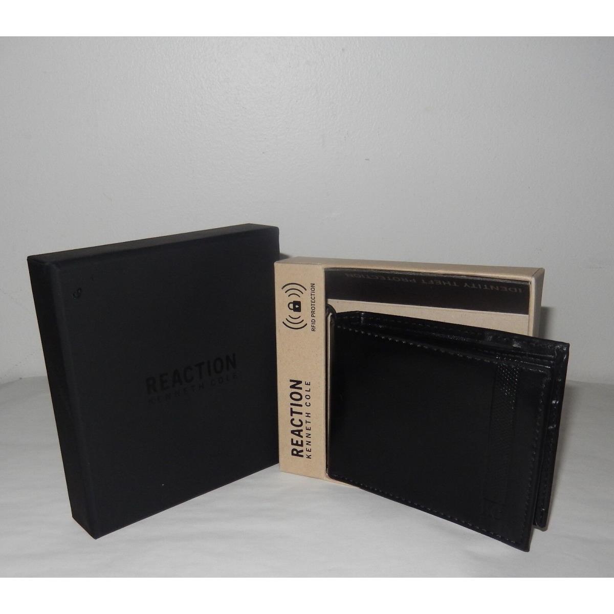 Kenneth Cole Reaction Passcase Men`s Wallet Leather IN Black