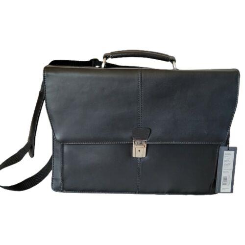 Kenneth Cole Reaction Briefcase Leather Messenger Bag Laptop Shoulder Strap